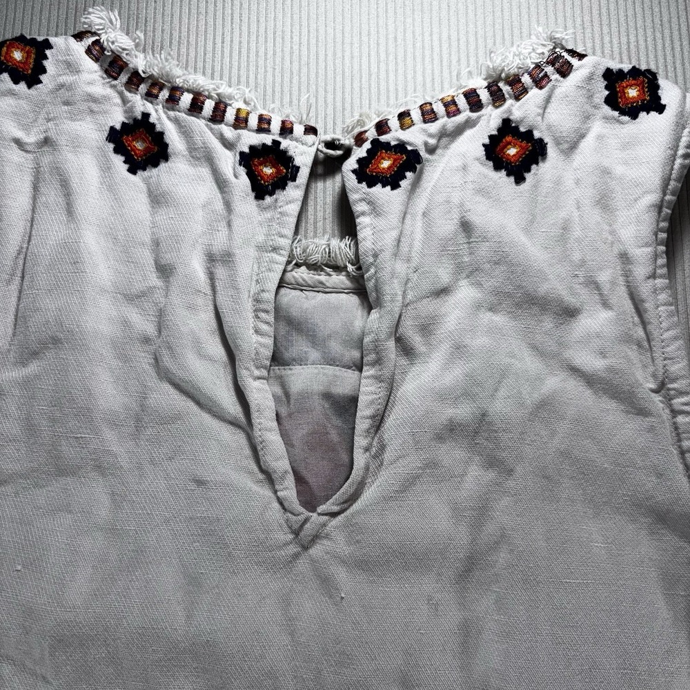 Anemia+Kin Anthropologie Reagan Embroidered Shift Dress linen Blend Size 2 Boho - Picture 16 of 16